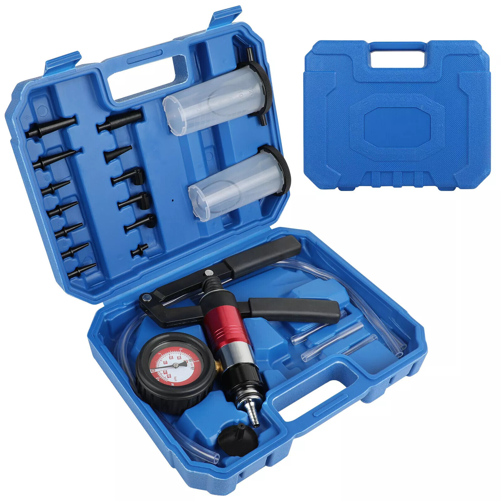 21-Piece Handheld Vacuum Pump Tester & Brake Bleeder Kit with Case