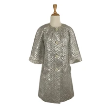 Trina Turk 2 Evening Jacket Duster Silver Gold Evening NYE Easter Fits XS S