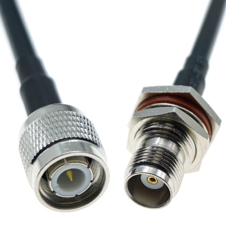 RG58 TNC Female BULKHEAD to TNC Male Lot RF coax jumper Pigtail coaxial cable - Image 3 of 3