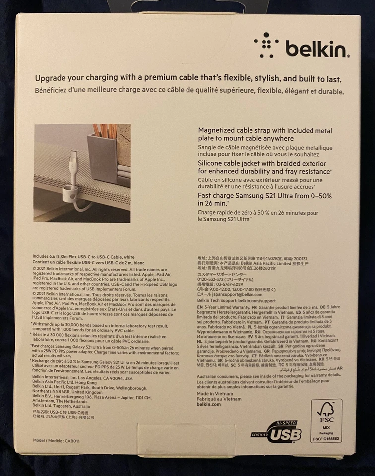 Belkin Boost Charge Pro C Cable with Lightning Connector+Strap 6.6 ft 2 m - Image 3 of 3