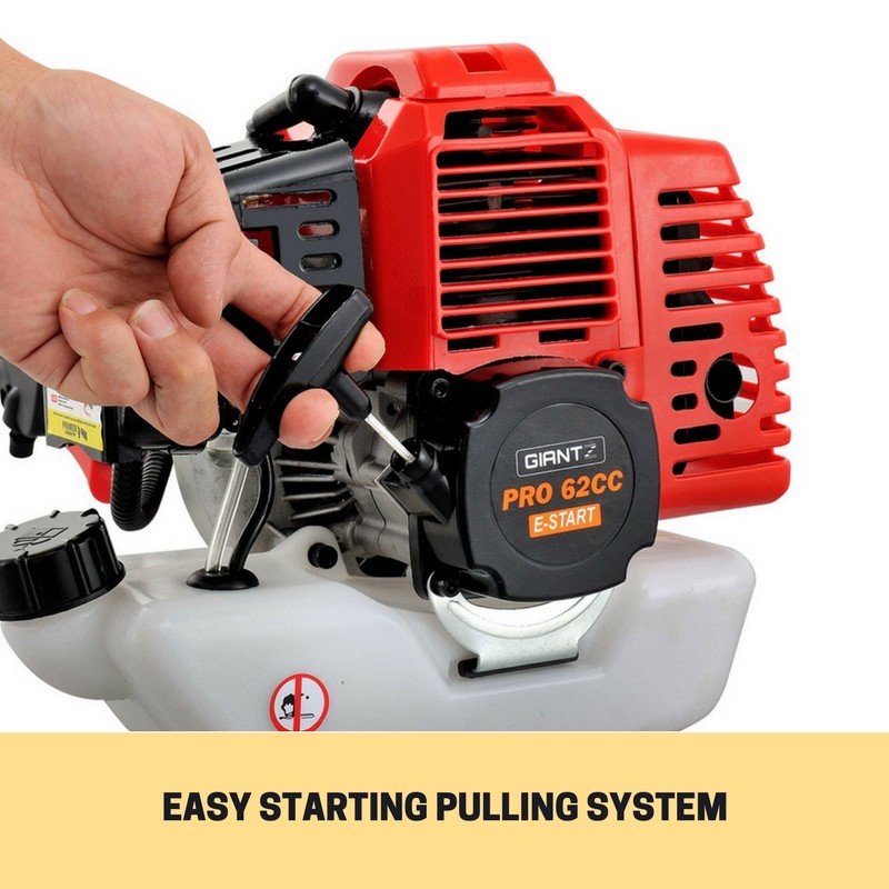 62CC 2 In 1 Petrol Pole Chainsaw Hedge Trimmer Pruner 3 Extension Poles