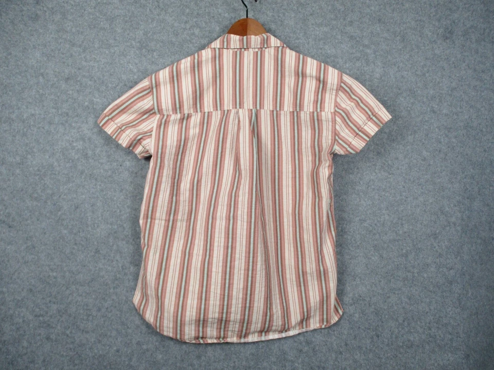 Camisa We The Free Mujer Extra Pequeña Rosa Azul Rayas Abotonada Manga Corta Foto 4 de 4