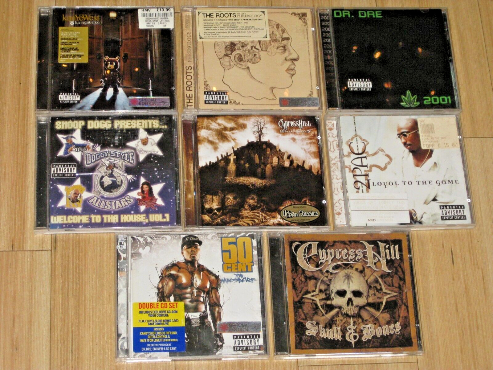 Hip Hop Rap 8 CD Album Collection Cypress Hill Doggy Style Allstars Dr Dre