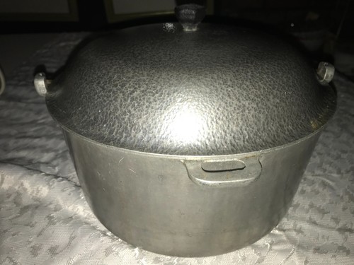 Vintage ALL STAR CAST Aluminum DUTCH OVEN Cooking CAMPING POT w/Lid & Handle 7½" - 第 2/16 張圖片