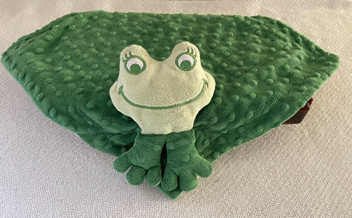 Frog Baby Lovey Security Blanket Soother Handmade Unbranded 14" x 14"