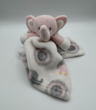 Blankets and Beyond Baby Security Blanket Pink Elephant White Nunu NO TAGS