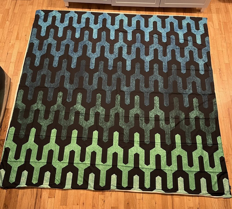 Deny Designs Duvet Cover Printed Geo Pattern Blue / Green / Black - Queen NEW