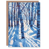 Winter Birke Wald BäUme Schnee Schatten Geburtstagskarte
