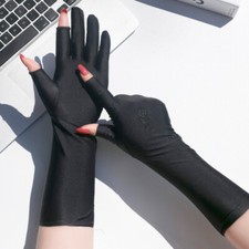 Mid-long Sunscreen Gloves Summer Stretch Anti UV Breathable Driving Gloves 