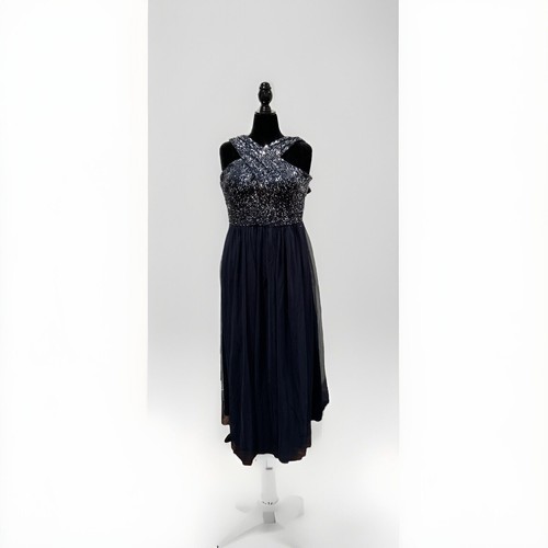 Eliza J Sequin and Tulle Halter Ballgown Size 12 - Picture 6 of 10
