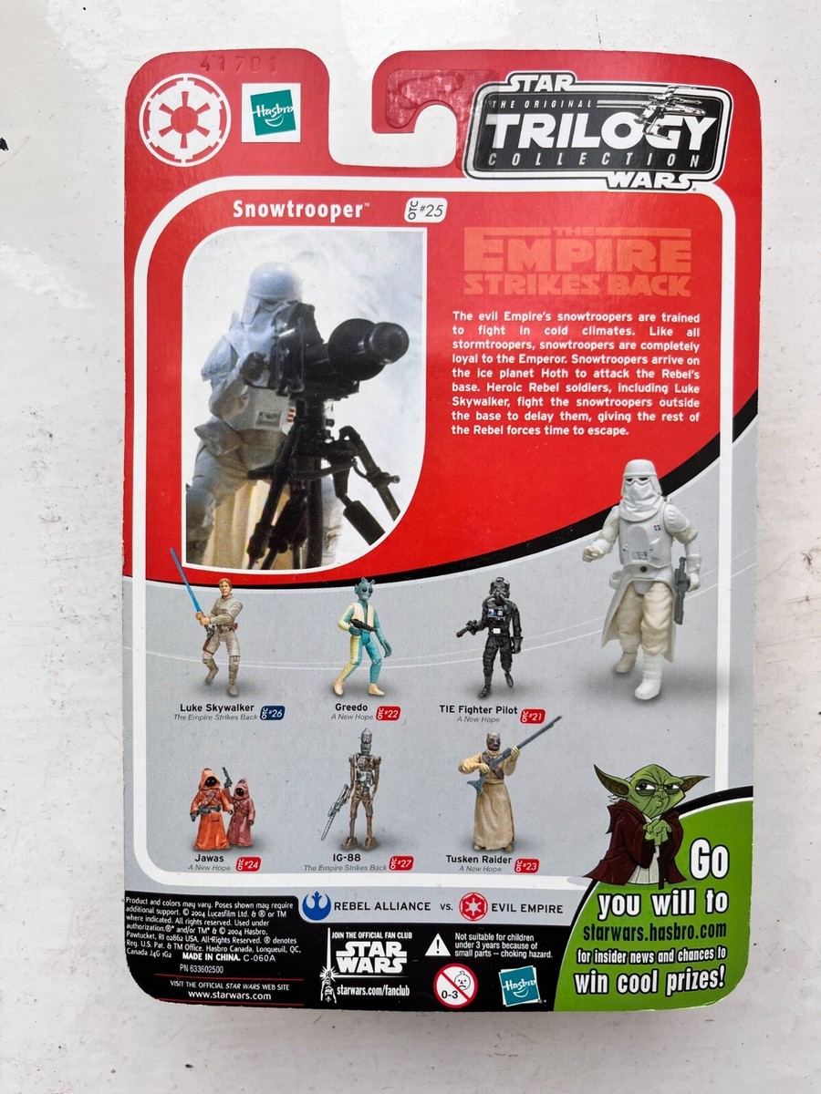 Star Wars Snowtrooper Action Figure, The Original Trilogy Collection, Hasbro 2004, Con Blaster E Zaino