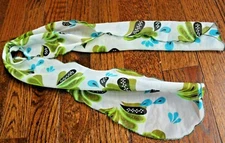 Lightweight Accent Scarf Rectangle Black Turquoise Green Abstract Floral 45x9