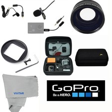 WIDE ANGLE LENS HARD CASE EXTERNAL LAVALIER MICROPHONE FOR GOPRO HERO4