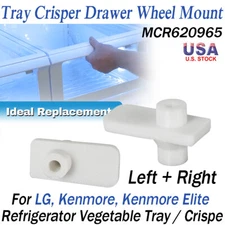 Set of 2 MCR620965 For LG Refrigerator Vegetable Tray Crisper Drawer Wheel Mount