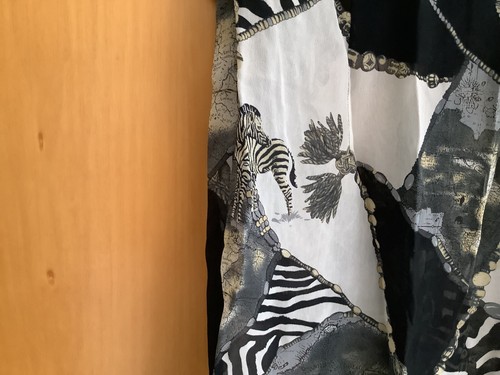 vintage joseph ribkoff zebra print top scoop neck dropped back chiffon - Picture 3 of 8