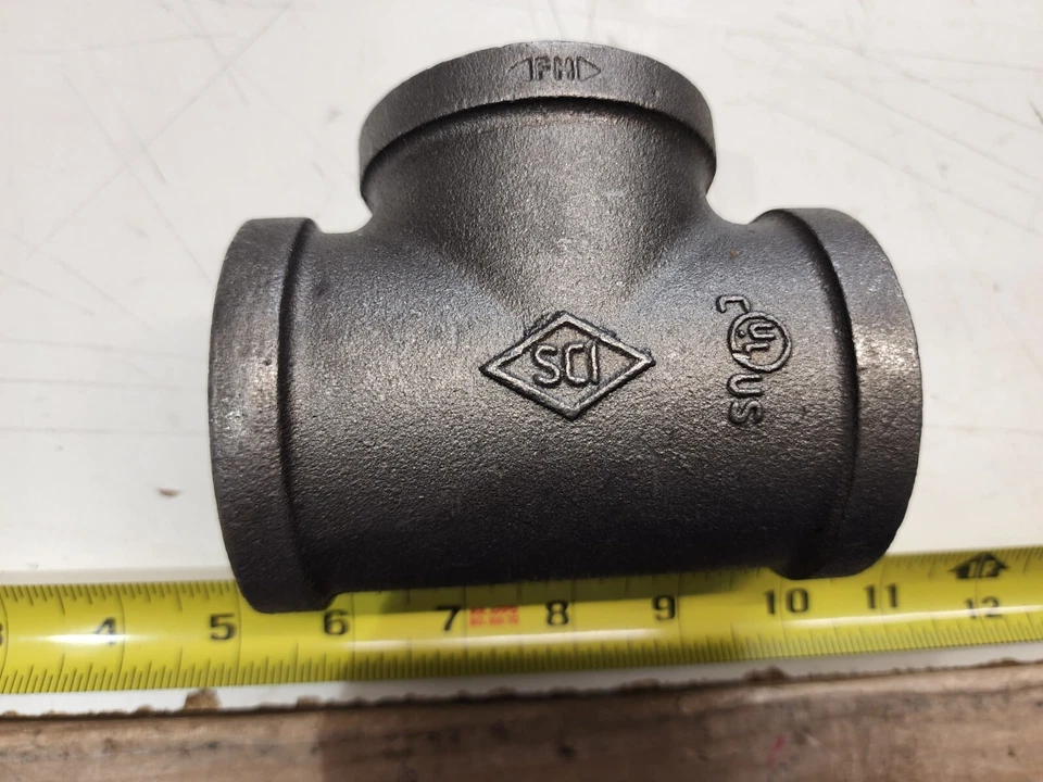 SCI 2" x 2" x 2" Tee Class 150 Female NPT 5P483 Malleable Iron Low Pressure NeW - Image 3 of 3