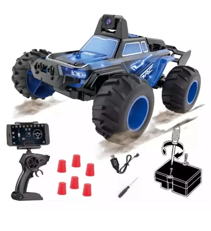 Câmera HD WIFI controle remoto carros de controle remoto alta velocidade off road SUV veículo 2.4G 720P - Imagem 4 de 4