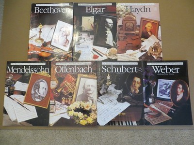 THE ILLUSTRATED LIVES OF THE GREAT COMPOSERS Lot of 7 Omnibus Press 1980s 1990s