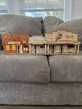 Vtg 1950s  MARX metal tin litho western city town model toy Roy Rogers RARE ONE