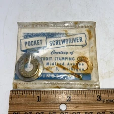 Vintage Pocket Screwdriver Metal Detroit Stamping Advertising Sealed