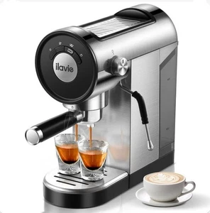 ILAVIE Espresso Coffee Machine with Steamer, 20 Bar Espresso 