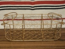 Shabby Chic Farmhouse Style Golden Colour Chicken Wire Plant Pot/ Storage Basket