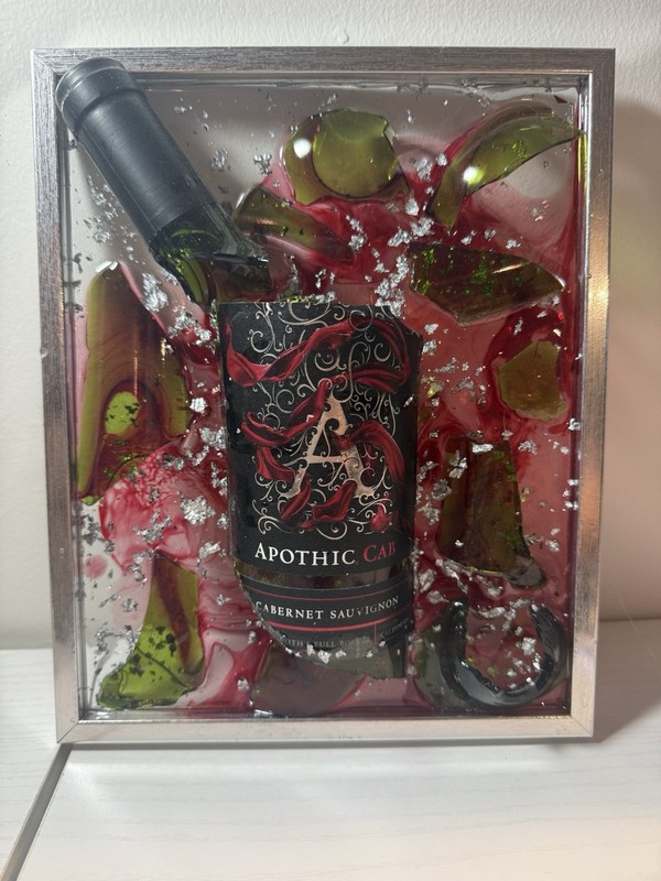 Handmade Broken Wine Bottle Bar Decor Hanging Art