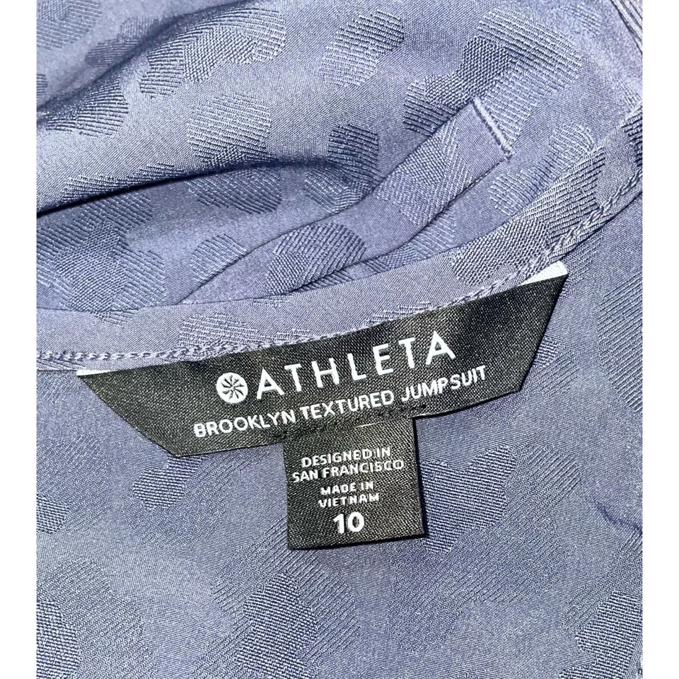 ATHLETA Brooklyn Textured Jumpsuit in Medieval Violet Size: 10 - Image 4 of 4