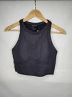 Lululemon Blissful Tank Top Women's 6 Small Black Gray Striped Nulu Padded