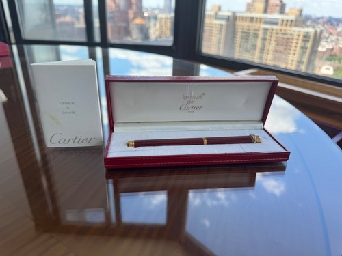 Cartier 18ct Gold Plated Bordeaux Vendome Trinity Rollerball Pen & Box