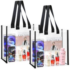 NATURAL STYLE 2-Pack Stadium Approved Clear Tote Bag, 12x12x6 Clear Lunch Bag...