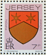 JERSEY 1981 SG256a. 7p. ARMS OF JERSEY FAMILIES BOOKLET STAMP  -  MNH