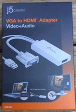 J5 Create VGA To HDMI Video Audio Adapter White JDA204