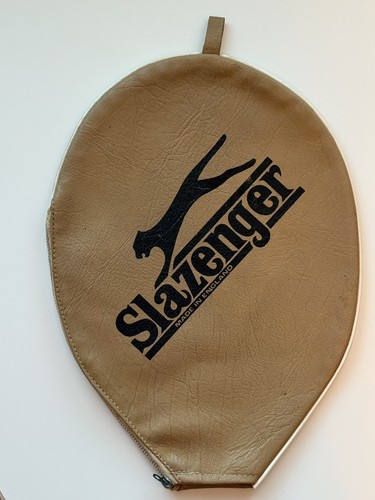 Housse De Raquette Slazenger Vintage - Cuir Tan, Made In England, Super Look !