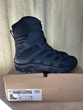 Merrell Men Moab 3 8" Tactical Zip WP Size 11.5 Wide, J003907W Black NEW