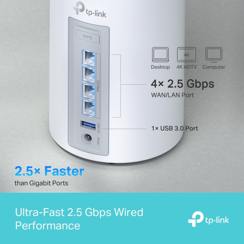 TP-LINK BE9300 Whole Home Mesh WiFi 7 System Deco BE65, 2 pack