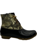 Sperry Metallic Camo Saltwater Duck Boots Olive