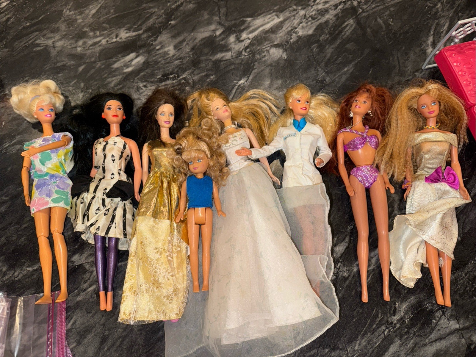 Lot 7 Barbie Dolls 1980s-1990s Vintage 1 Barbie 1975
