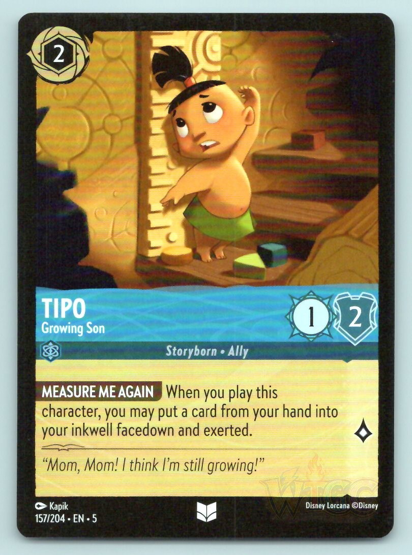 Lorcana Tipo - Growing Son Shimmering Skies 5 UC 157/204 NM