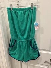 J.C. Penney’s Flirtitude Active Green Terry cloth Strapless Romper XS New w Tag