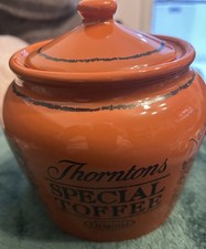 Original THORNTON'S SPECIAL TOFFEE - 16cm Glazed Ceramic Pot / Toffee Jar + Lid