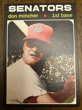WASHINGTON SENATORS: Don Mincher Custom Modern 1971 Style Art Card