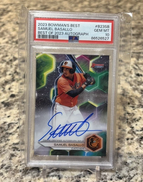 2023 Bowman's Best Samuel Basallo Auto Rookie B23-SB Orioles PSA 10