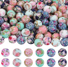 54Pcs 15Mm Silicone Beads Bulk Flower Focal Silicone Beads for Keychain Making N