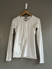 Athleta Women  s Mid Length Lightweight Hooded Full Zip Jacket  White  Size S