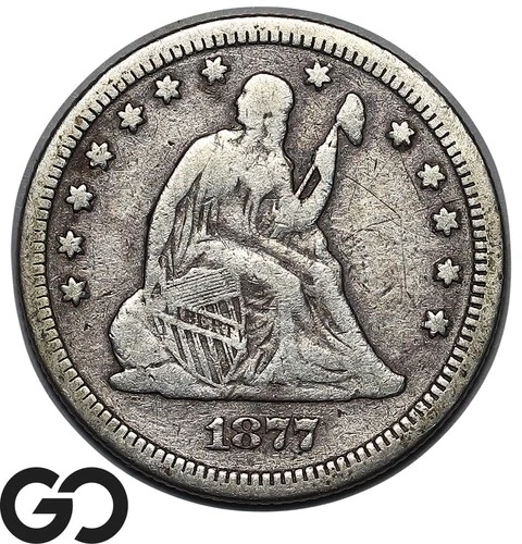 1877 Seated Liberty Quarter