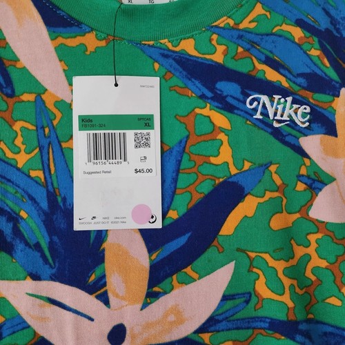 Nike Dress Girls XL Tank Colorful Tropical Floral Print Pockets Logo 12 /14 NEW - Picture 4 of 11