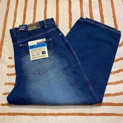 Vtg Y2K Evolution Extra Baggy Premium Denim Faded Jeans Men's 50x32 NWT Skater