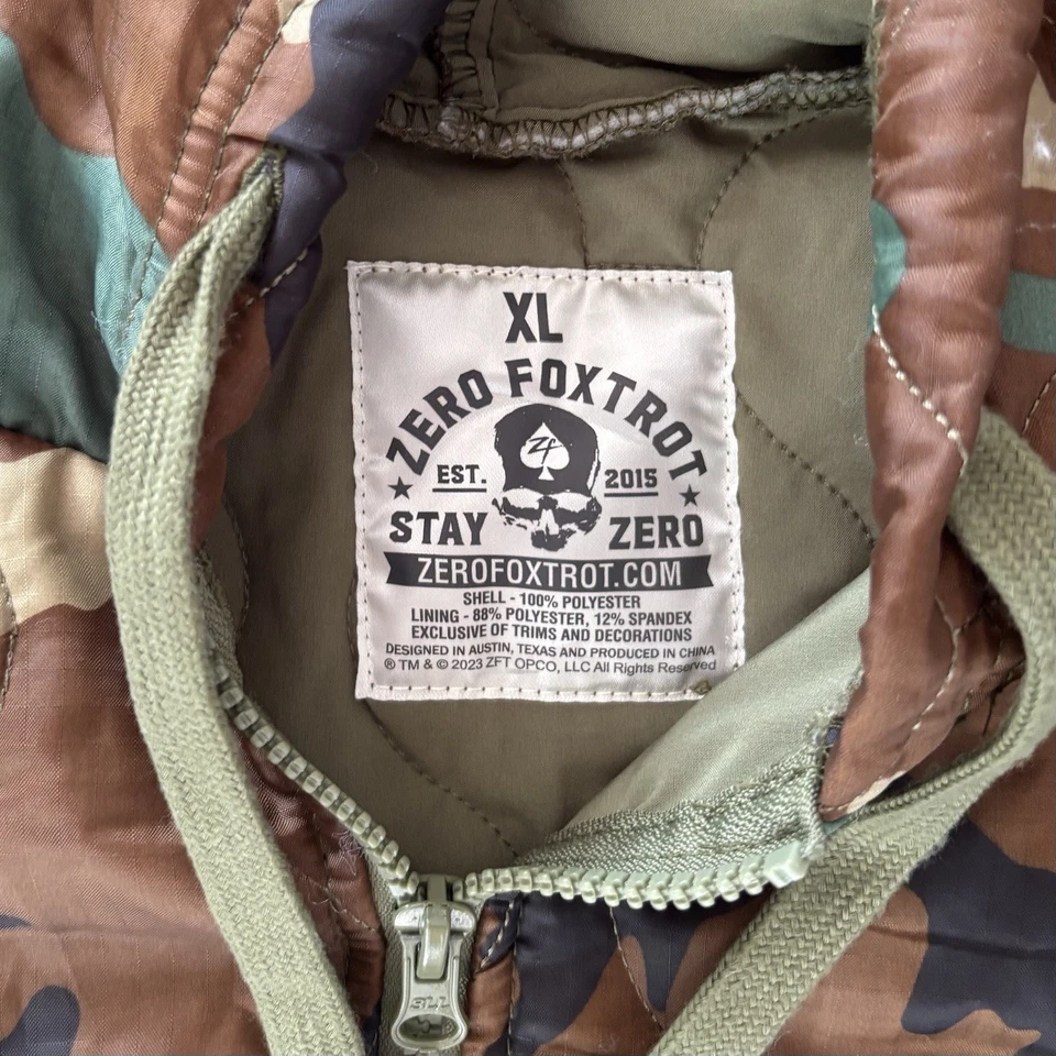 Zero Foxtrot Jacket Camouflage XL Quilted Puffer RARE Camo - Image 4 of 4