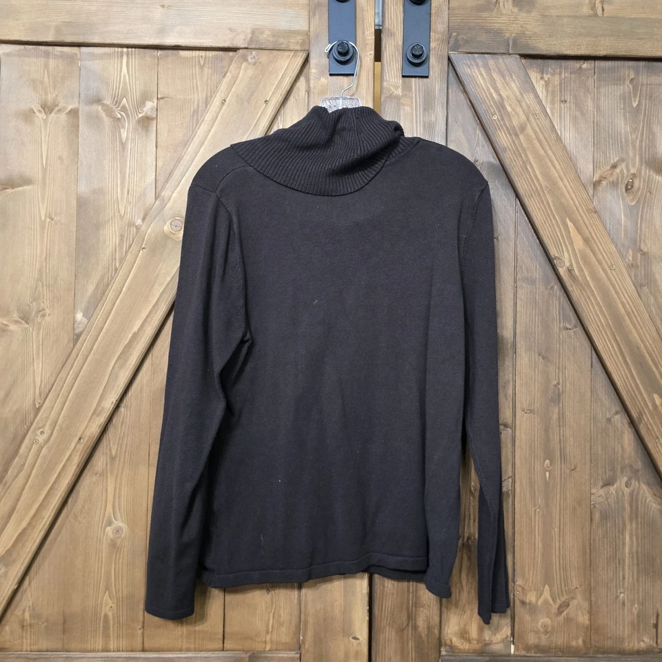 Suéter Investments Para Mujer L Marrón Capucha Cuello Manga Larga Rayón Nailon Carrera Foto 4 de 4